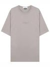 Micro Embroidered Logo Cotton Jersey Short Sleeve T-Shirt Dove Grey - STONE ISLAND - BALAAN 2