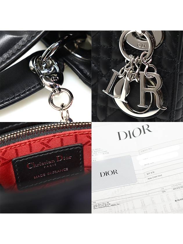 M0505PCAL Black Cannage Lambskin Silver Lady Mini 2WAY - DIOR - BALAAN 7