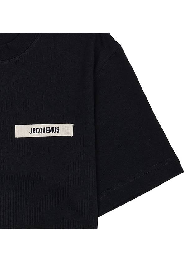 Le Gros Grain Logo Short Sleeve T-Shirt Black - JACQUEMUS - BALAAN 7