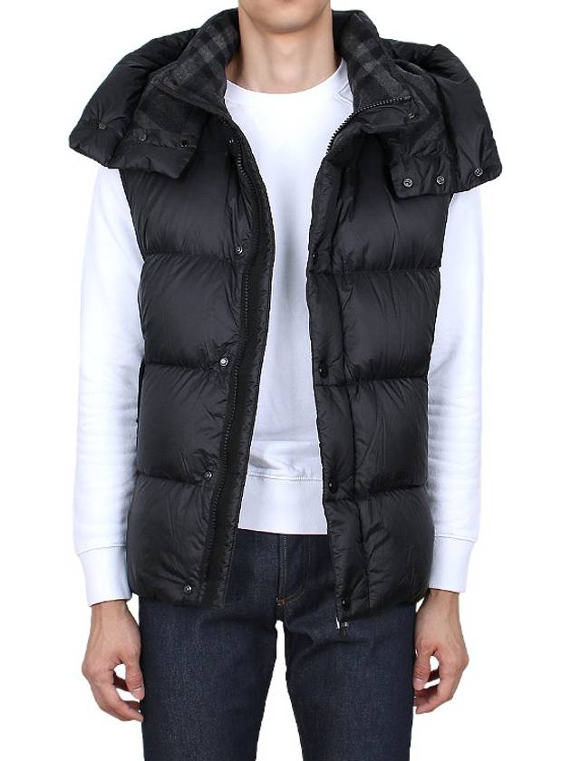 Logo Patch Hooded Down Padding Black - BURBERRY - BALAAN 8