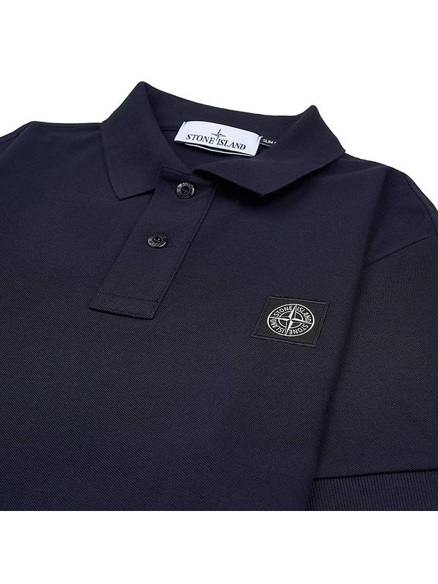 Pique Stretch Cotton Short Sleeve Polo Shirt Navy - STONE ISLAND - BALAAN 4