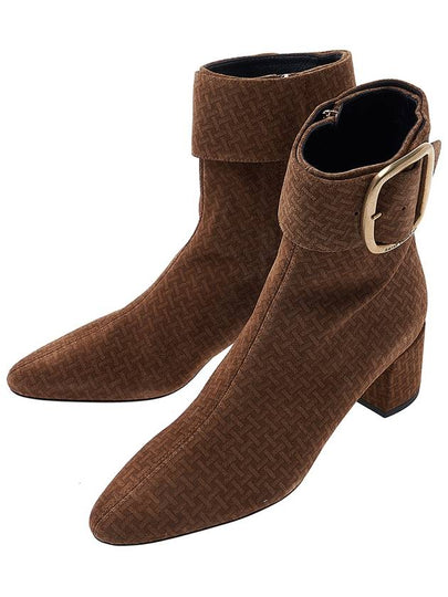 Pattern Buckle Chelsea Boots Brown - SAINT LAURENT - BALAAN 2