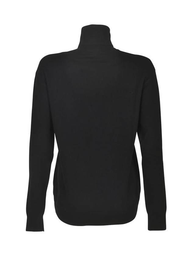 Wool Logo Turtleneck Black - PATOU - BALAAN 3