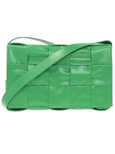 Intrecciato Triangle Buckle Cassette Cross Bag Green - BOTTEGA VENETA - BALAAN 1