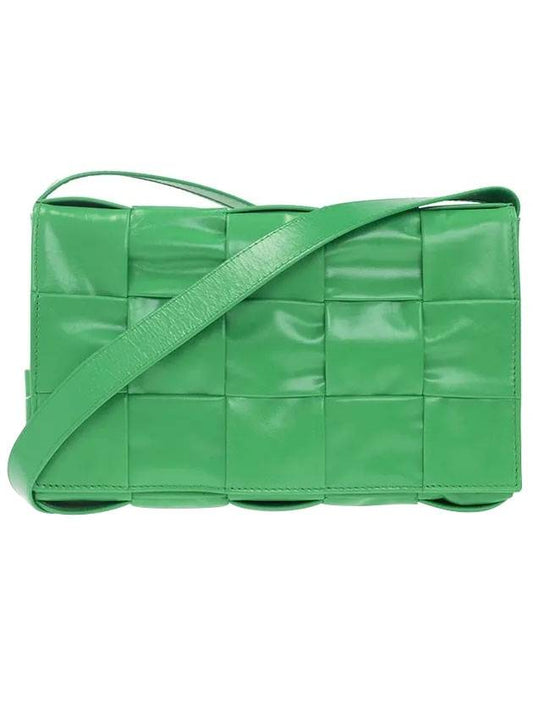 Intreciato Triangle Buckle Cassette Cross Bag Green - BOTTEGA VENETA - BALAAN.