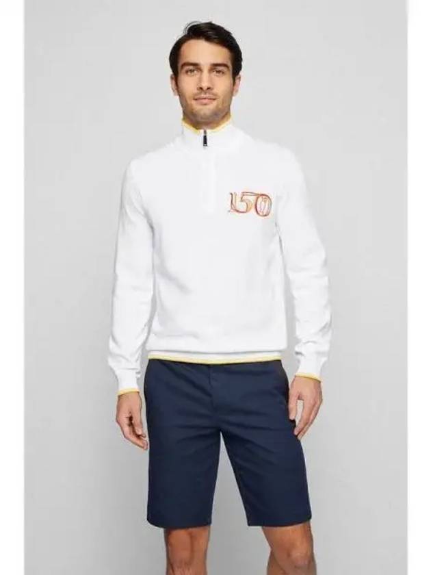 Official Sports British Open Collection Half Zip Up Knit 50468804 100 White 271053 - BOSS - BALAAN 1