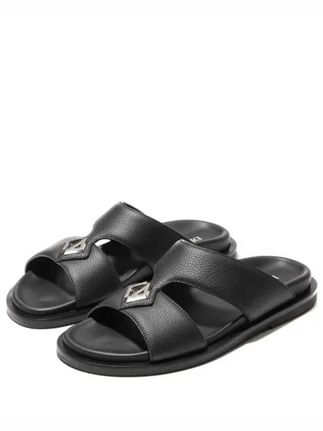 Aqua Grained Calfskin Sandal Black - DIOR - BALAAN 8