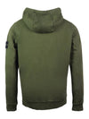 Wappen Patch Cotton Zip Up Hoodie Olive - STONE ISLAND - BALAAN 3