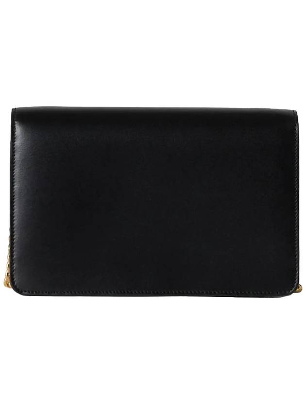 Triomphe Chain Shiny Calfskin Half Wallet Black - CELINE - BALAAN 4