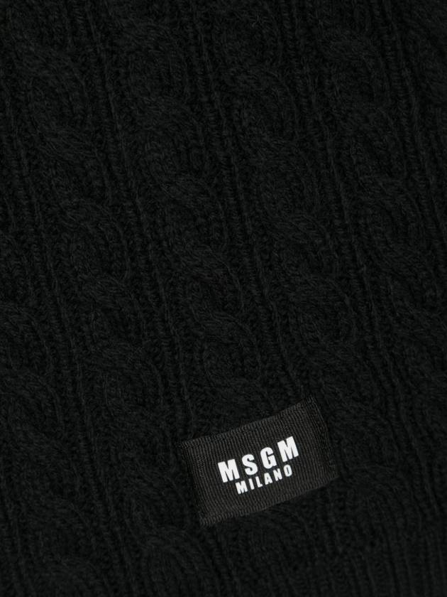 Kids Wool Blend Cable Knit Scarf - MSGM - BALAAN 5