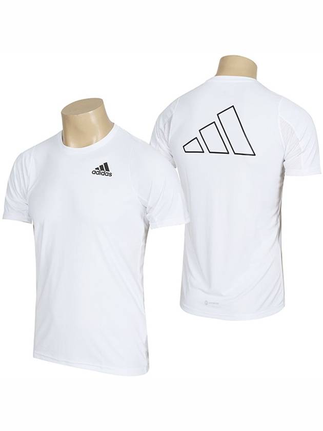 Run Icon 3 Bar Short Sleeve T-Shirt White - ADIDAS - BALAAN 1