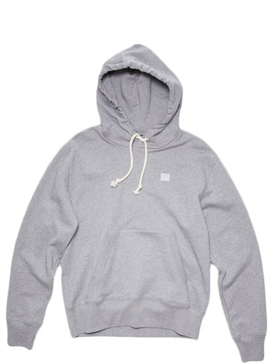 Face Logo Patch Cotton Hoodie Light Grey - ACNE STUDIOS - BALAAN 2