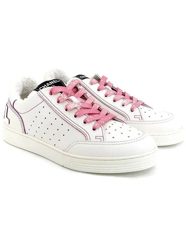 Back logo sneakers 37 5 white pink 4ET0398 - CHANEL - BALAAN 1