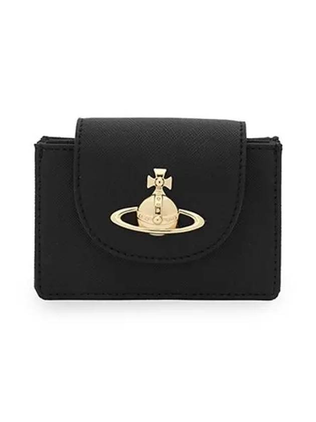 Logo Plaque Half Wallet Black - VIVIENNE WESTWOOD - BALAAN 2