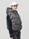 Women s Hood Decoration Zipper Loose Fit Wellon Padded Dark Gray Vest DO6242VT16 - DOYOUKNOWMC GOLF WEAR - BALAAN 4