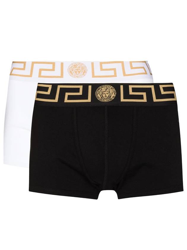 Men's Greca Border Draws 2 Pack Briefs Black White - VERSACE - BALAAN 2