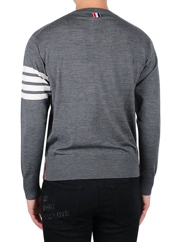 4 Bar Armband Classic Merino Wool Knit Top Medium Grey - THOM BROWNE - BALAAN 5