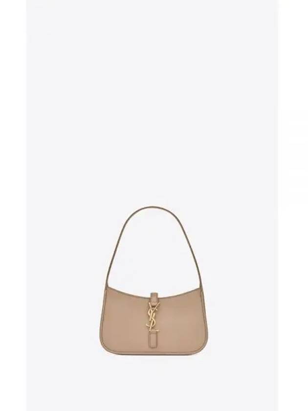 LE 5A 7 Small Smooth Leather Hobo Shoulder Bag Beige - SAINT LAURENT - BALAAN 2