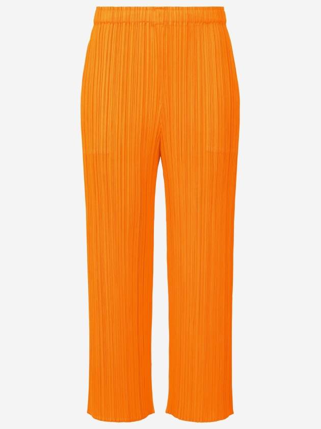 Pleated Straight Pants Orange - ISSEY MIYAKE - BALAAN 2