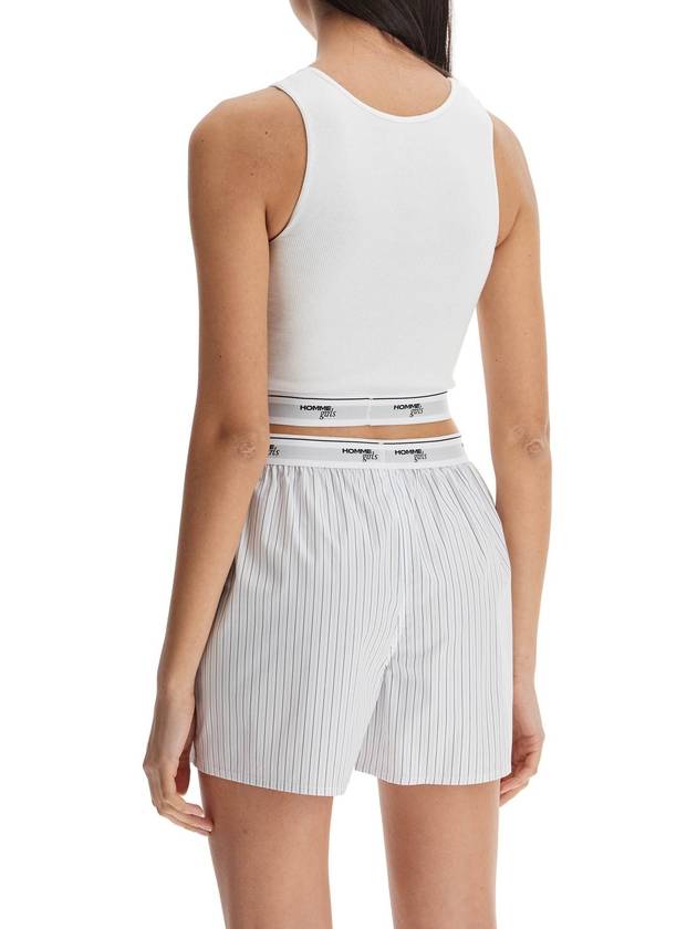 white cotton sleeveless crop top - HOMMEGIRLS - BALAAN 3