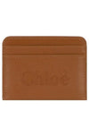 Embroidered Logo Calfskin Card Holder Brown - CHLOE - BALAAN 2