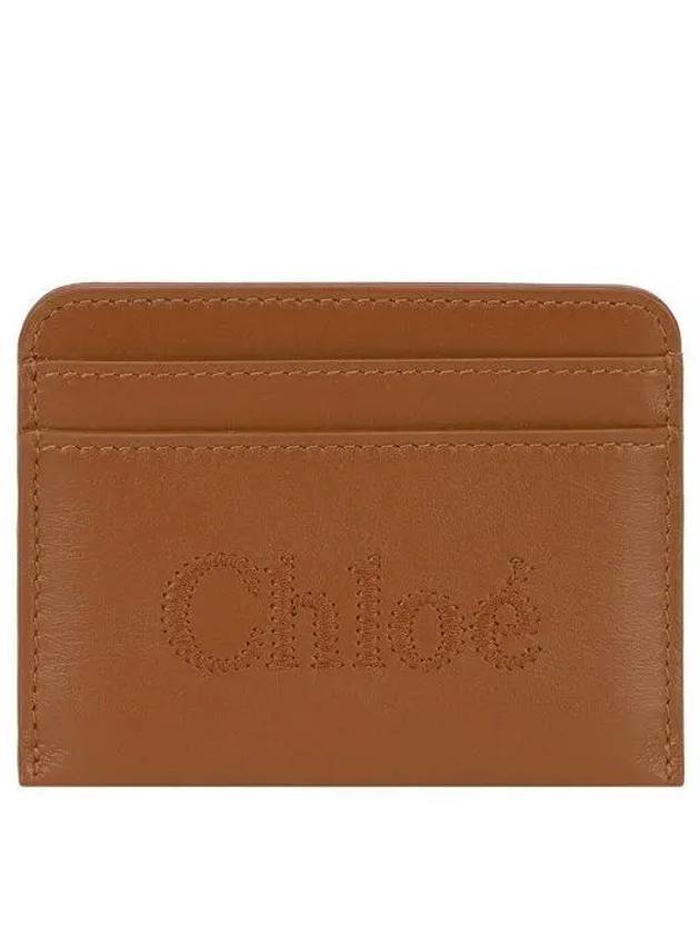 Embroidered Logo Calfskin Card Holder Brown - CHLOE - BALAAN 2