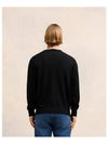 Red Heart Logo Merino Wool Cardigan Black - AMI - BALAAN 6