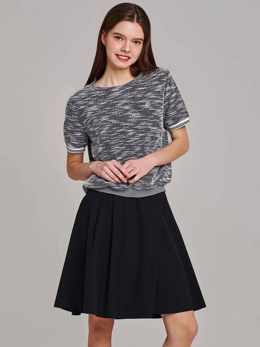 Tweed Like Round T-Shirt MW4ME410 - P_LABEL - BALAAN 1