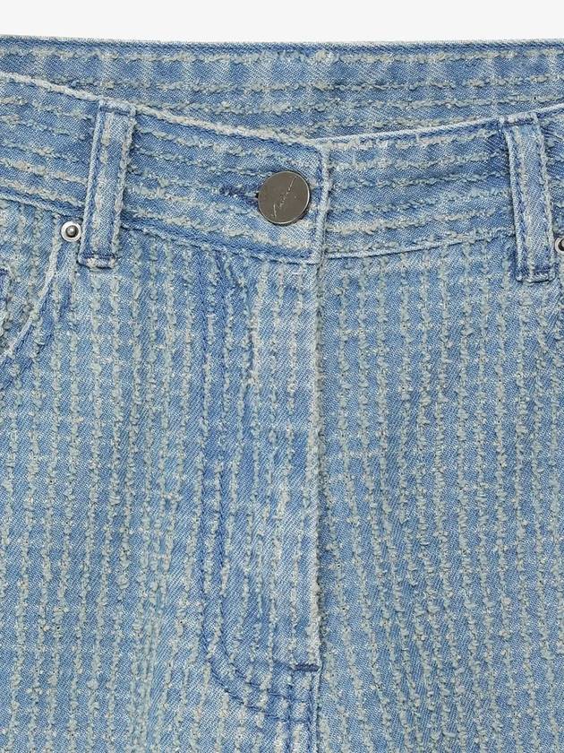 Damage Striped Wide Jeans Light Blue - NOIRER FOR WOMEN - BALAAN 5