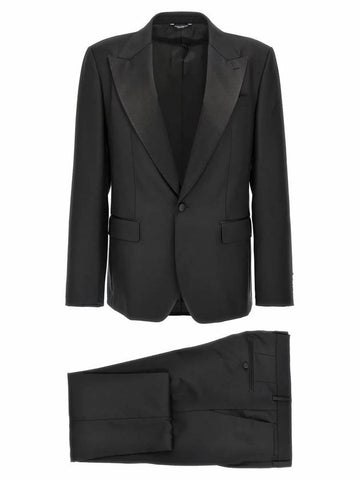 24 ss Virgin Wool Blend Tuxedo WITH Vest Satin PROFILES GK2WMTGG829N0000 B0651012459 - DOLCE&GABBANA - BALAAN 1