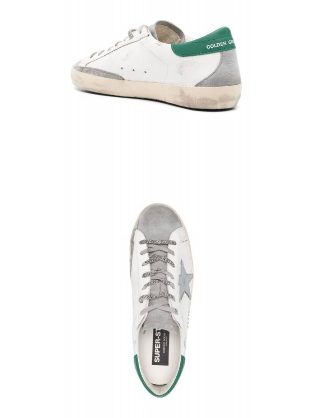 Superstar Green Heel Tab Leather Sneakers White - GOLDEN GOOSE - BALAAN 6