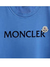 Logo Lettering Crew Neck Cotton Short Sleeve T-Shirt Blue - MONCLER - BALAAN 6