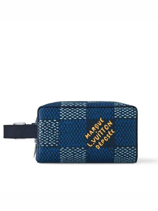 Locker Dopp Kit Damier Canvas Pouch Bag Blue - LOUIS VUITTON - BALAAN 2