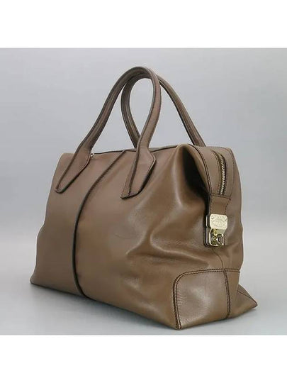 Brown color D STYLING silver logo detail tote bag - TOD'S - BALAAN 2