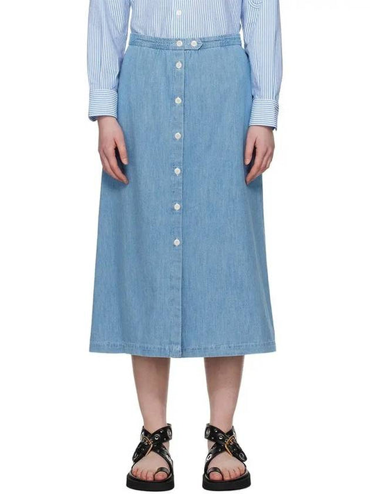 High Rise Denim A-line Skirt Blue - A.P.C. - BALAAN 2