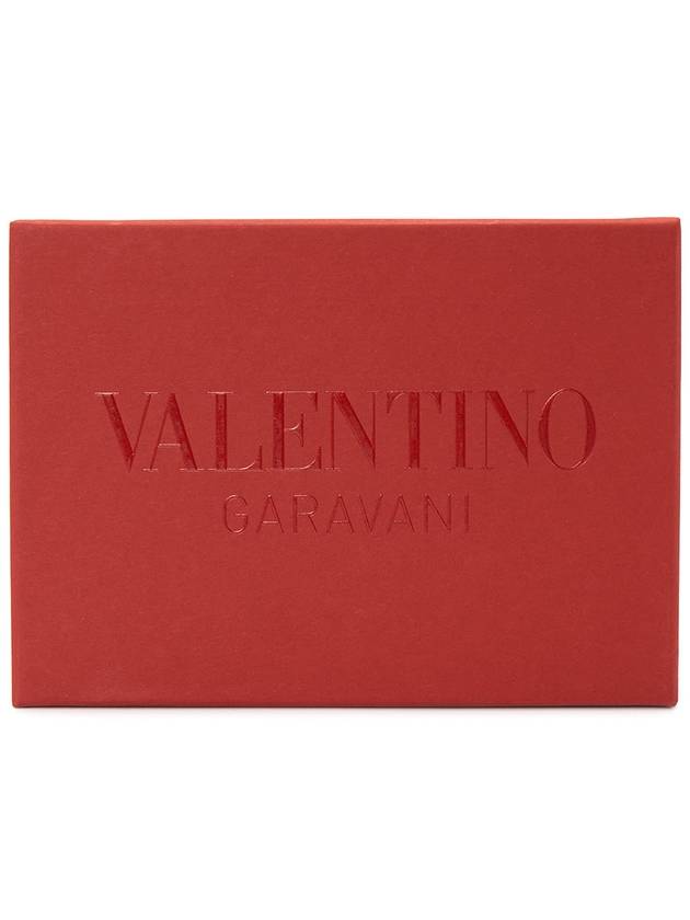 Roman Stud Small Nappa Leather Half Wallet Black - VALENTINO - BALAAN 9