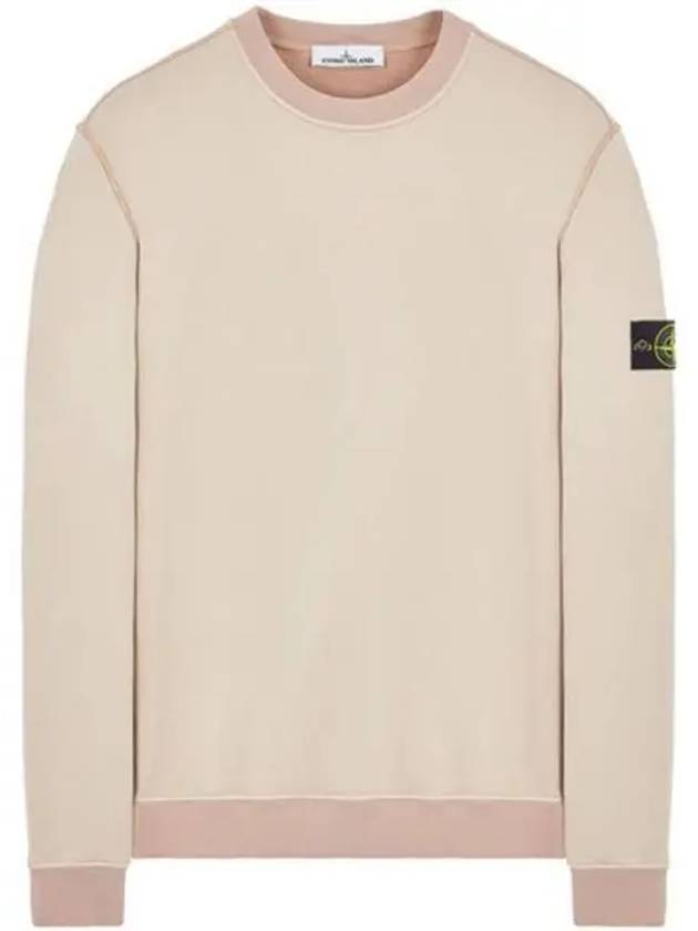 Men's Wappen Patch Round Cotton Nylon Fleece Sweatshirt Beige - STONE ISLAND - BALAAN 2