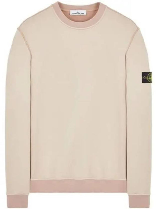 Men's Wappen Patch Round Cotton Nylon Fleece Sweatshirt Beige - STONE ISLAND - BALAAN 2