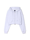 Cropped Hooded Zip-Up White Melange - TAILOR STUDIO - BALAAN 2