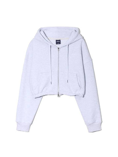 Cropped Hooded Zip-Up White Melange - TAILOR STUDIO - BALAAN 2