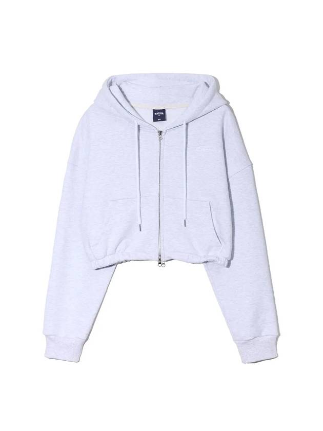 Cropped Hooded Zip-Up White Melange - TAILOR STUDIO - BALAAN 1