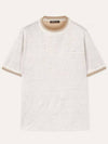 Tshirt twotone linen jersey gradient knit white brown - LORO PIANA - BALAAN 5