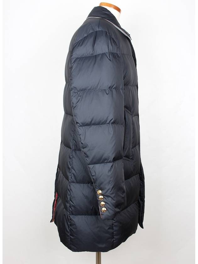 Diagonal armband padded coat navy 2 100 - THOM BROWNE - BALAAN 4