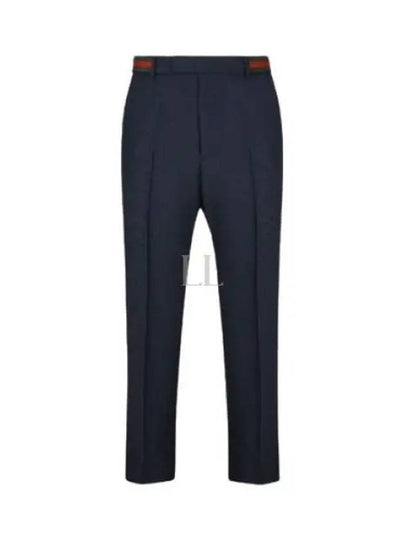 Fluid Drill Web Detail Straight Pants Navy - GUCCI - BALAAN 2