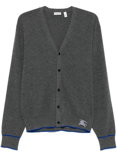 Equestrian Knight V Neck Cardigan Grey - BURBERRY - BALAAN 2