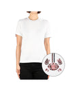 Women's Sequin Embellished Cotton Short Sleeve T-Shirt White - THOM BROWNE - BALAAN 2