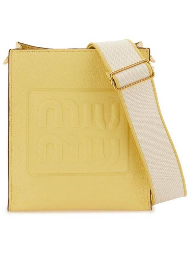 Madras Leather Shoulder Bag Lemon Yellow - MIU MIU - BALAAN 1