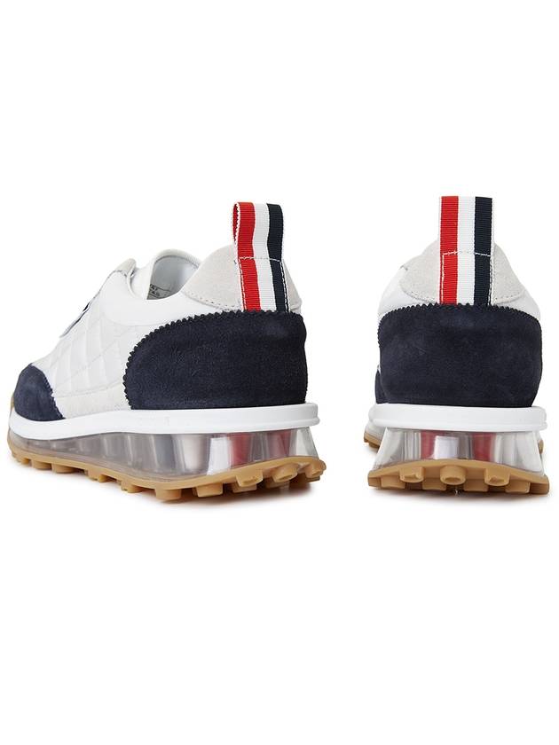 Tech Runner Quilted Low Top Sneakers White Navy - THOM BROWNE - BALAAN 7