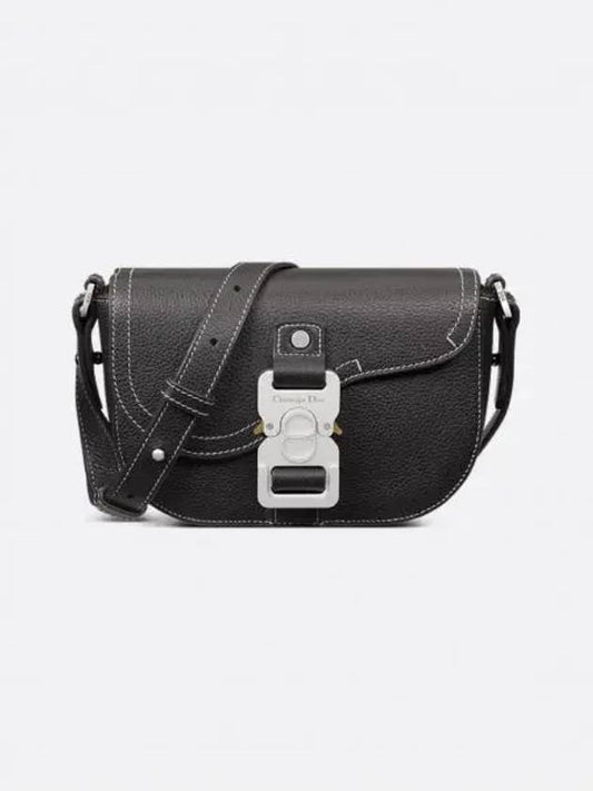 Saddle Strap Grain Calfskin Messenger Bag Black - DIOR - BALAAN 2