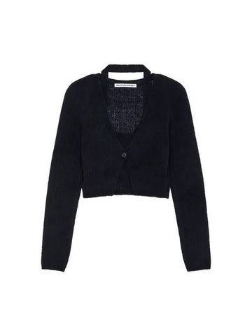 Halterneck layered crop cardigan black 271360 - ALEXANDER WANG - BALAAN 1